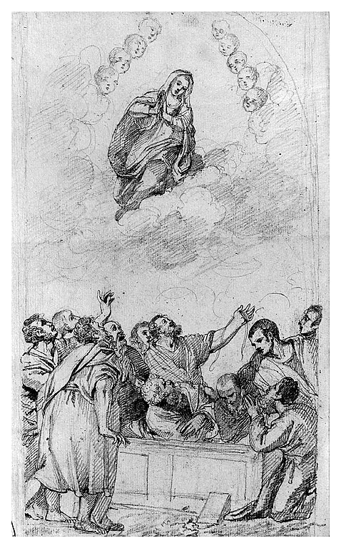 Assunzione della Madonna (disegno, opera isolata) di Cosway Hadfield Maria (inizio sec. XIX)