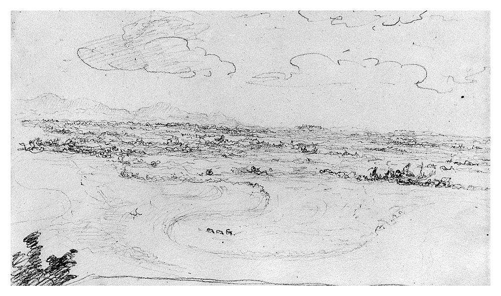 paesaggio (disegno, opera isolata) di Cosway Hadfield Maria (inizio sec. XIX)