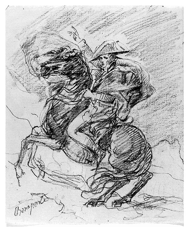 Napoleone Bonaparte a cavallo, figura maschile (disegno, opera isolata) di Cosway Hadfield Maria (inizio sec. XIX)