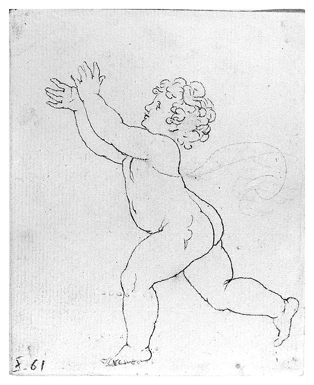 putto con farfalla (disegno, opera isolata) di Cosway Hadfield Maria (fine/inizio secc. XVIII/ XIX)