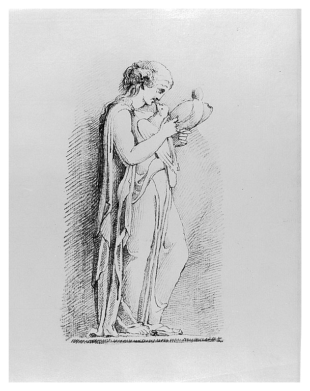 figura femminile con colombe (disegno, opera isolata) di Cosway Hadfield Maria (fine/inizio secc. XVIII/ XIX)