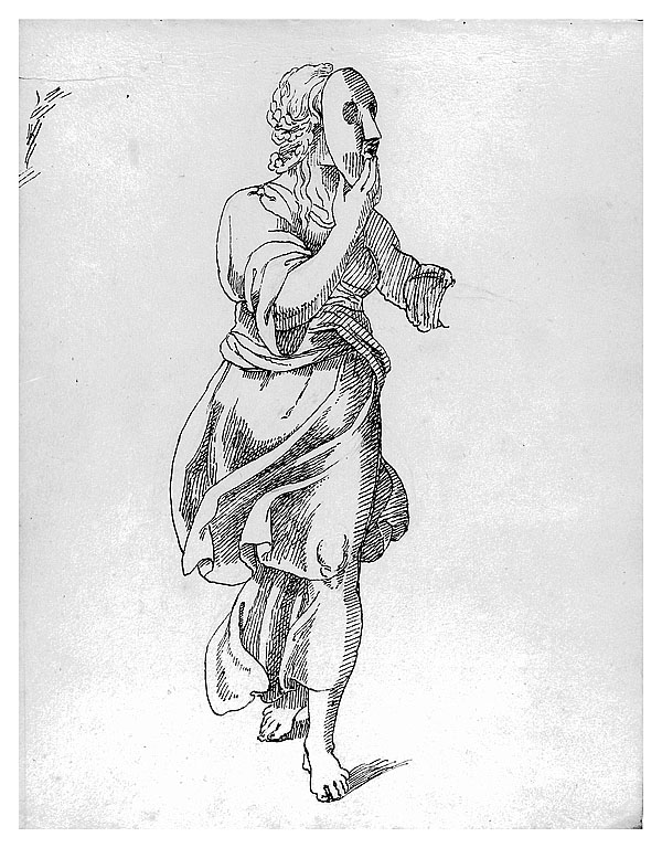 Maschera, figura femminile (disegno, opera isolata) di Cosway Hadfield Maria (fine/inizio secc. XVIII/ XIX)