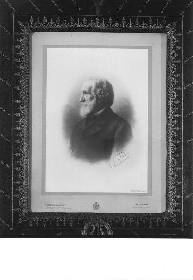 ritratto di Giuseppe Verdi (positivo) di Guigoni E. & Bossi A (XIX)