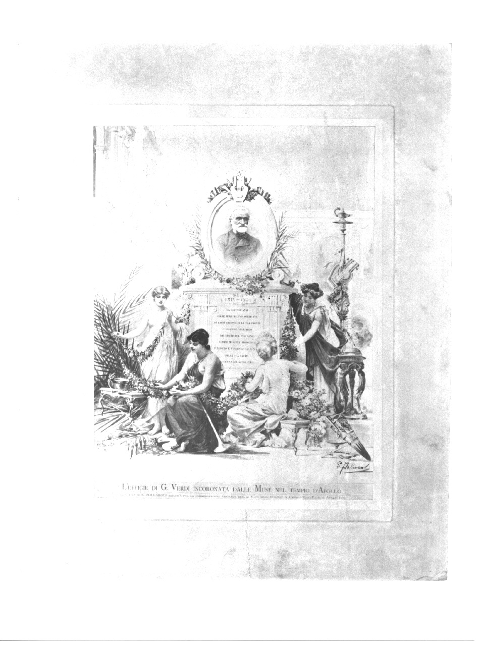 Giuseppe Verdi incoronato dalle Muse nel tempio di Apollo (positivo) di Pollaroli S (XX)