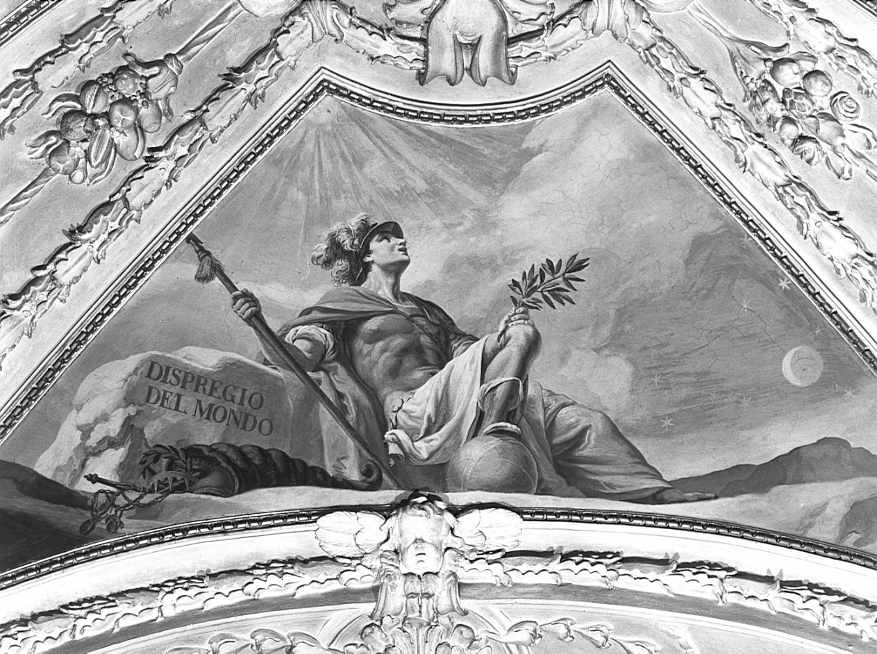 Allegoria del dispregio del mondo (dipinto, elemento d'insieme) di Orelli Vincenzo Angelo (fine sec. XVIII)