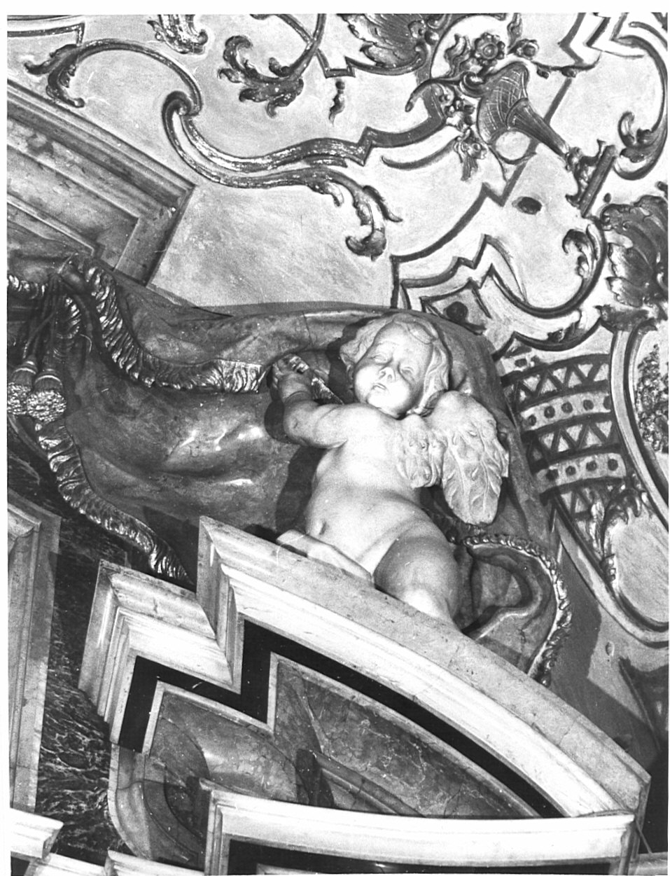 putti reggicortina (scultura, elemento d'insieme) di Baroncini Vincenzo (sec. XVIII)
