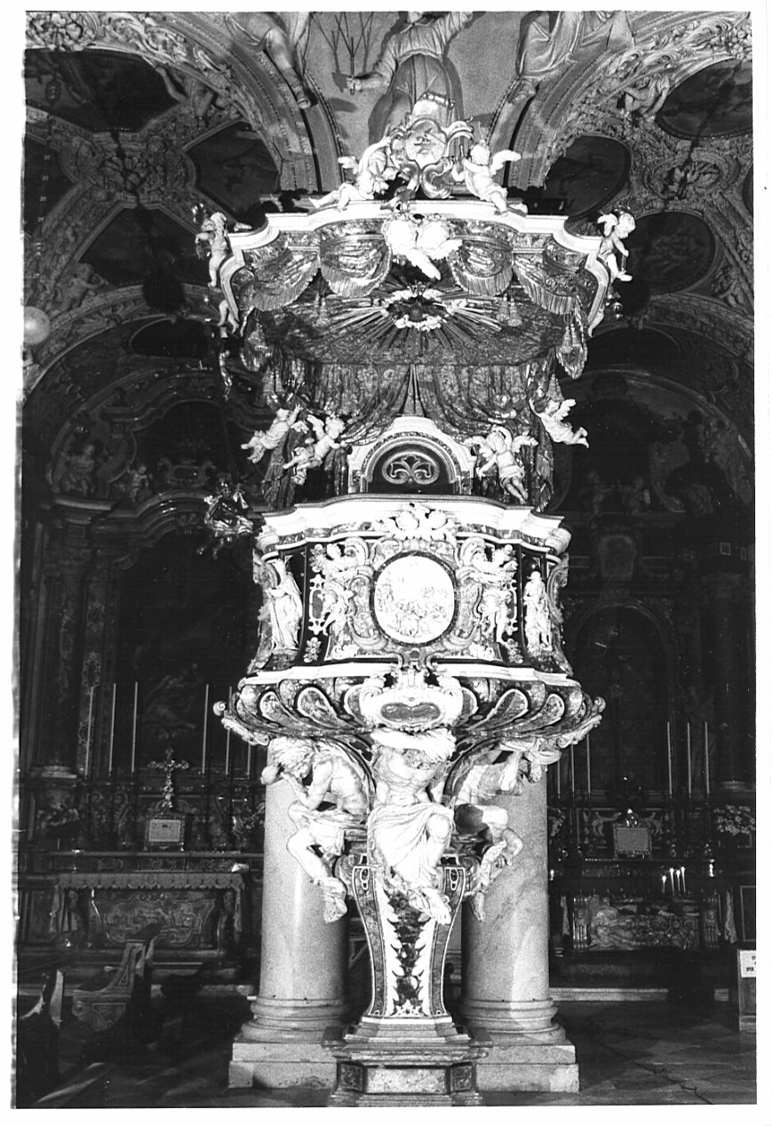 pulpito, complesso decorativo di Caniana Giovanni Battista (secc. XVIII/ XIX)