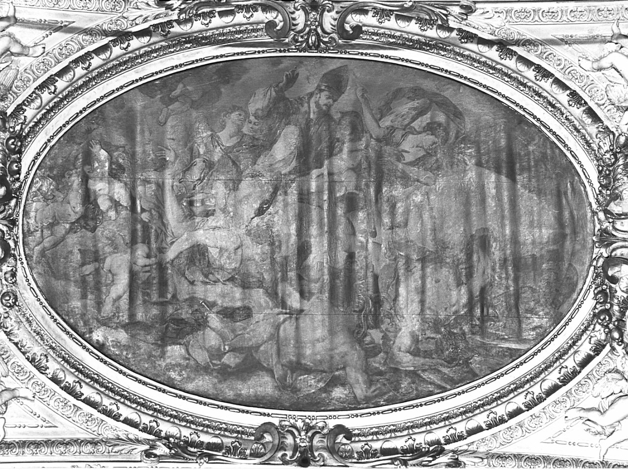 trionfo di San Martino sull'eresia (dipinto, opera isolata) di Raggi Pietro Paolo (fine sec. XVII)