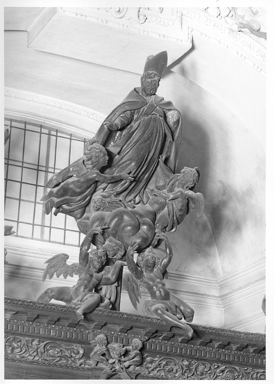 San Martino vescovo (scultura, elemento d'insieme) di Fantoni Grazioso il Vecchio (bottega) (sec. XVII)