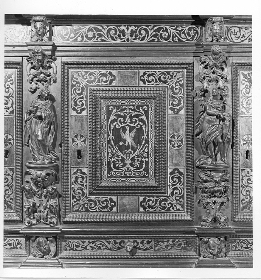 credenzina, opera isolata di Fantoni Andrea (e aiuti), Caniana Giovanni Battista (e aiuti) (secc. XVII/ XVIII)