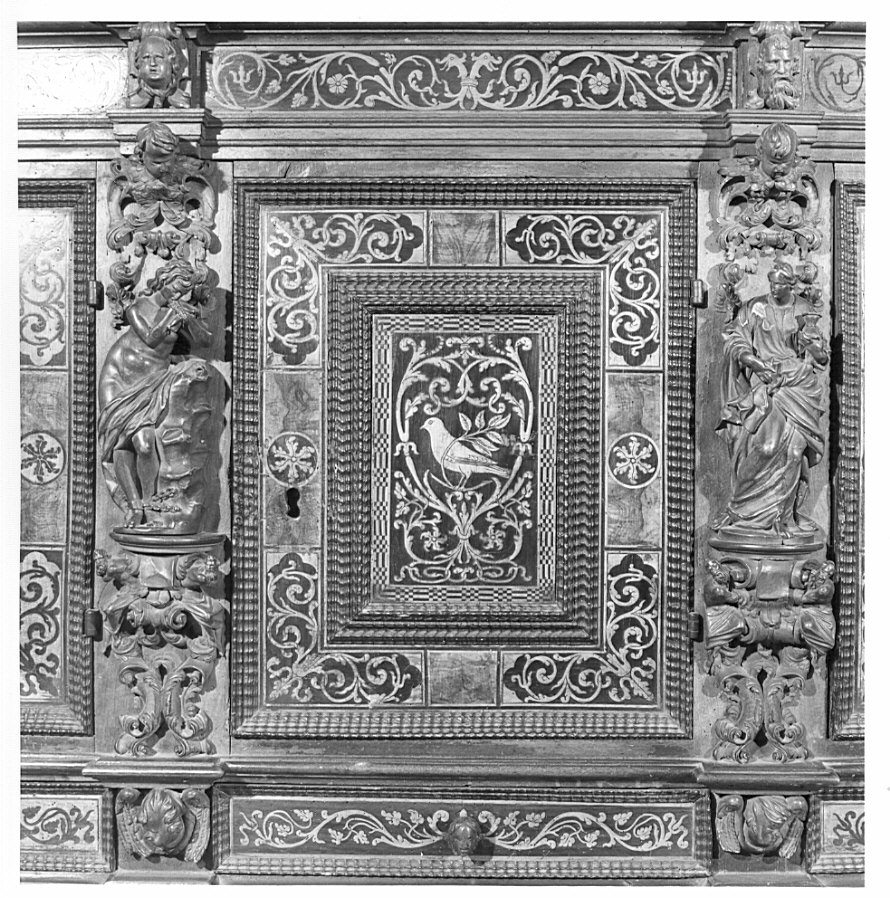 credenzina, opera isolata di Fantoni Andrea (e aiuti), Caniana Giovanni Battista (e aiuti) (secc. XVII/ XVIII)