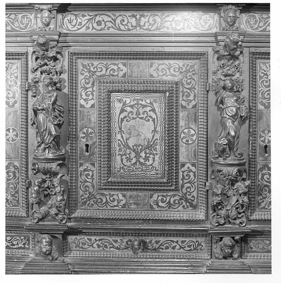credenzina, opera isolata di Fantoni Andrea (e aiuti), Caniana Giovanni Battista (e aiuti) (secc. XVII/ XVIII)