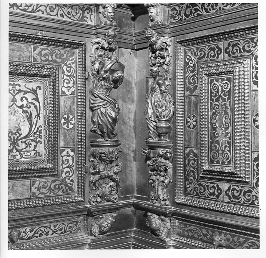 credenzina, opera isolata di Fantoni Andrea (e aiuti), Caniana Giovanni Battista (e aiuti) (secc. XVII/ XVIII)