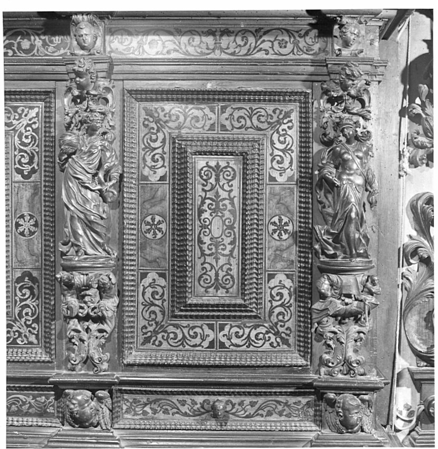 credenzina, opera isolata di Fantoni Andrea (e aiuti), Caniana Giovanni Battista (e aiuti) (secc. XVII/ XVIII)