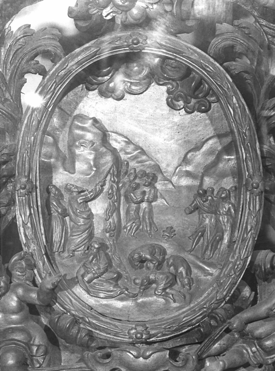 Martirio di San Simone, martirio di San Giacomo minore (scultura, complesso decorativo) di Fantoni Andrea (e aiuti) (secc. XVII/ XVIII)