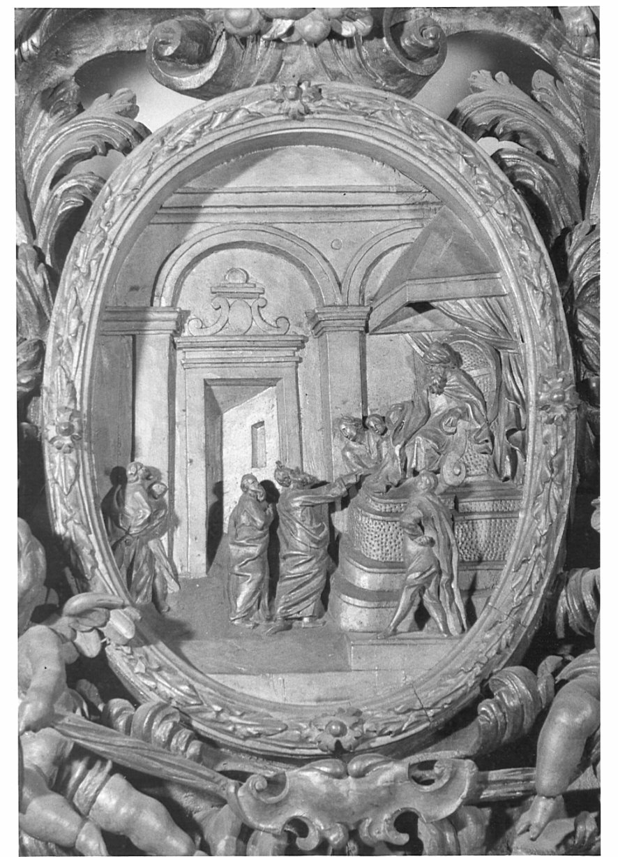 Mosè e Aronne davanti al faraone (scultura, complesso decorativo) di Fantoni Andrea (e aiuti) (secc. XVII/ XVIII)