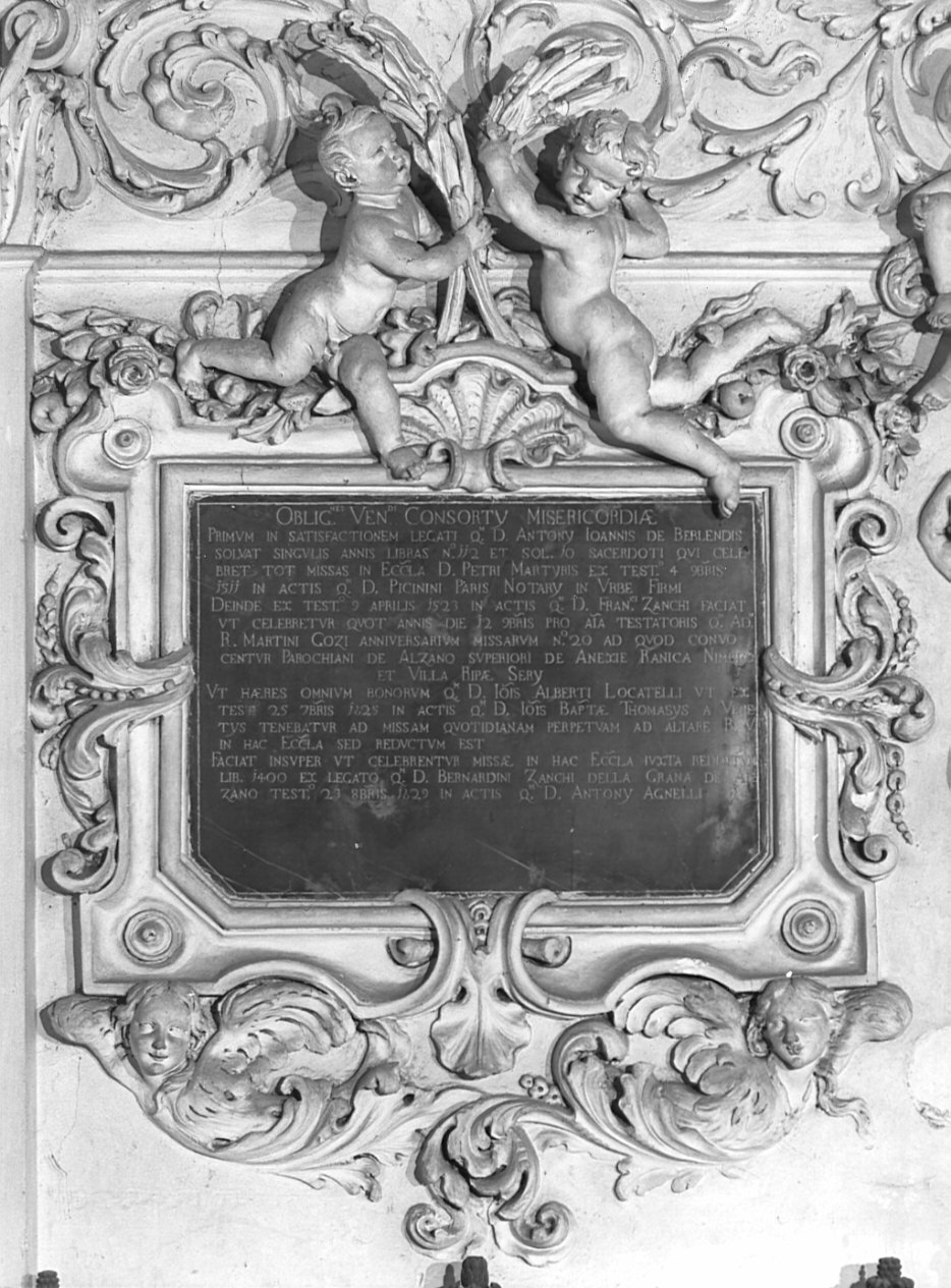 lapide documentaria, opera isolata di Sala Gerolamo (fine sec. XVII)