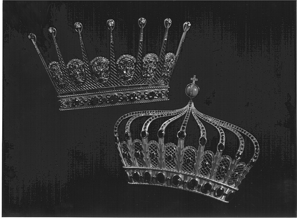 corona da dipinto, coppia di Nicolini Ambrogio (sec. XX)