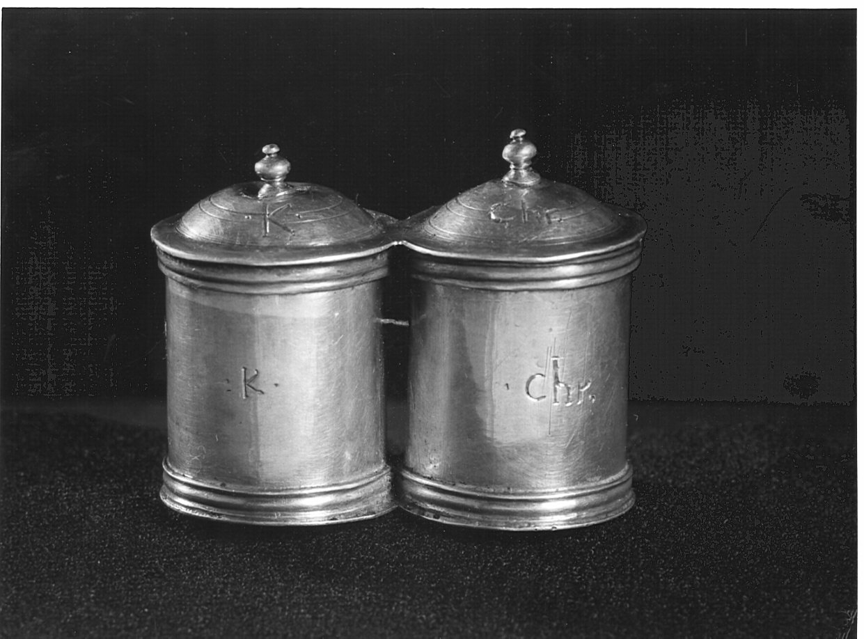 custodia - di vasetti per oli santi, opera isolata - bottega lombarda (sec. XVII)