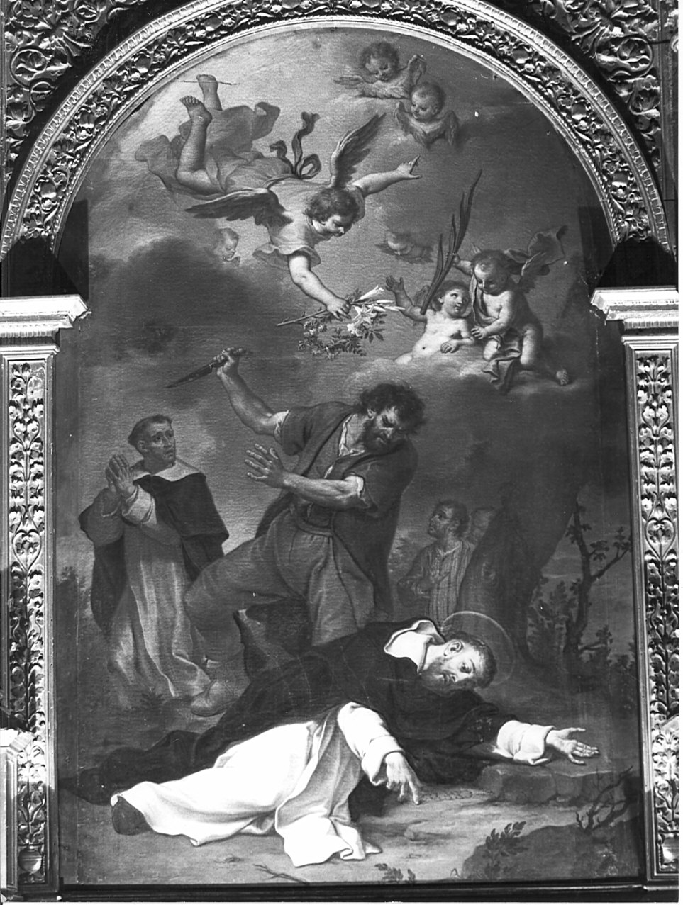 martirio di San Pietro Martire (dipinto, opera isolata) di Litterini Bortolo (attribuito) (sec. XVIII)
