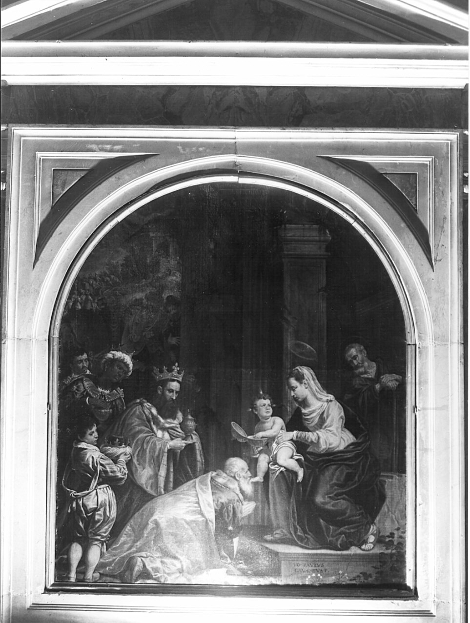 adorazione dei Re Magi (dipinto, opera isolata) di Cavagna Gian Paolo (attribuito) (inizio sec. XVII)