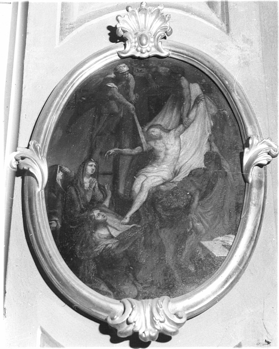 deposizione di Cristo dalla croce (dipinto, elemento d'insieme) di Carobio Giovanni (attribuito) (sec. XVIII)
