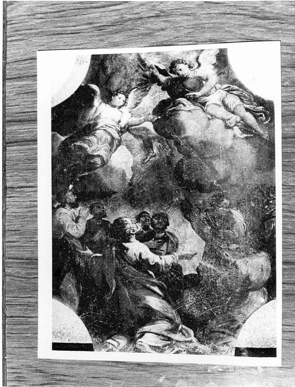 ascensione di Cristo (dipinto, elemento d'insieme) di Carobio Giovanni (attribuito) (metà sec. XVIII)