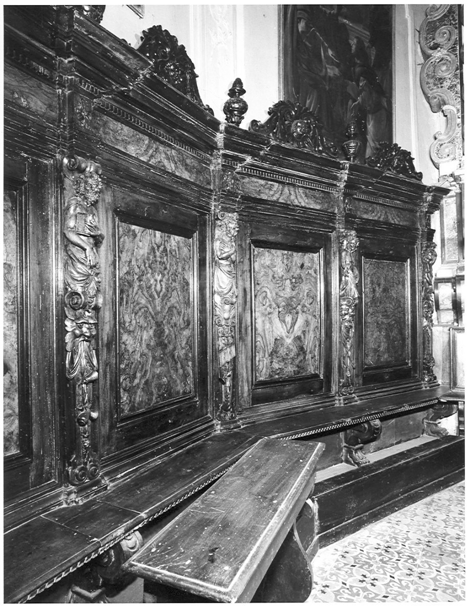 stalli del coro, opera isolata - bottega bergamasca (sec. XVII)