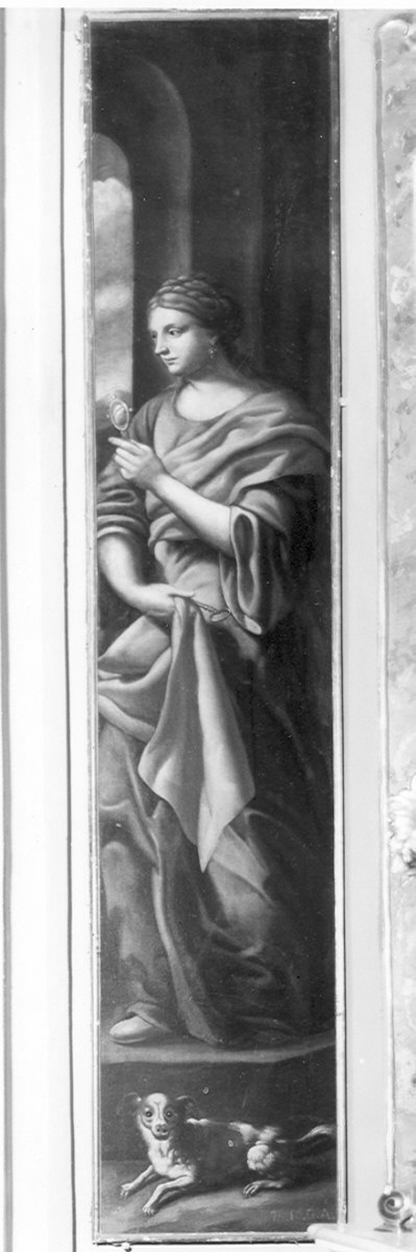 figura allegorica femminile (dipinto, pendant) - ambito bergamasco (sec. XVII)