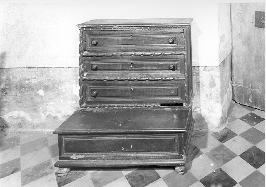 inginocchiatoio - a stipetto, opera isolata - bottega bergamasca (sec. XVII)