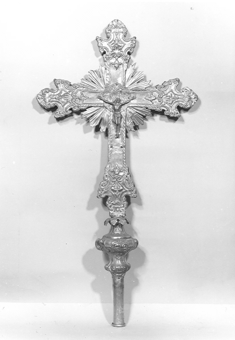Cristo crocifisso (croce processionale, opera isolata) - bottega bergamasca (sec. XVIII)
