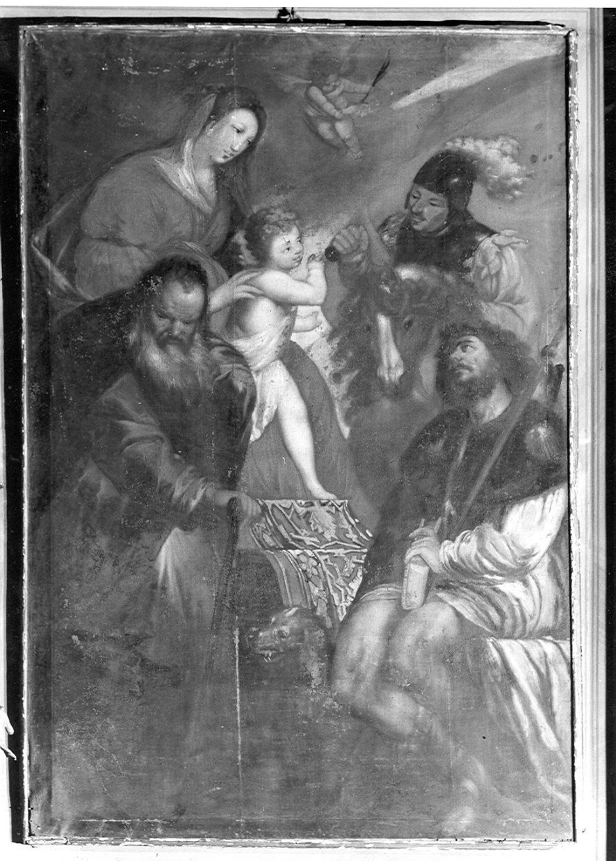 Madonna con Bambino e Santi (dipinto, opera isolata) di Carpinoni Marziale (fine sec. XVII)