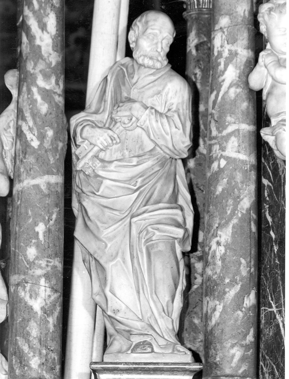 San Pietro Apostolo (statua, elemento d'insieme) - bottega bergamasca (ultimo quarto sec. XVIII, sec. XVIII)