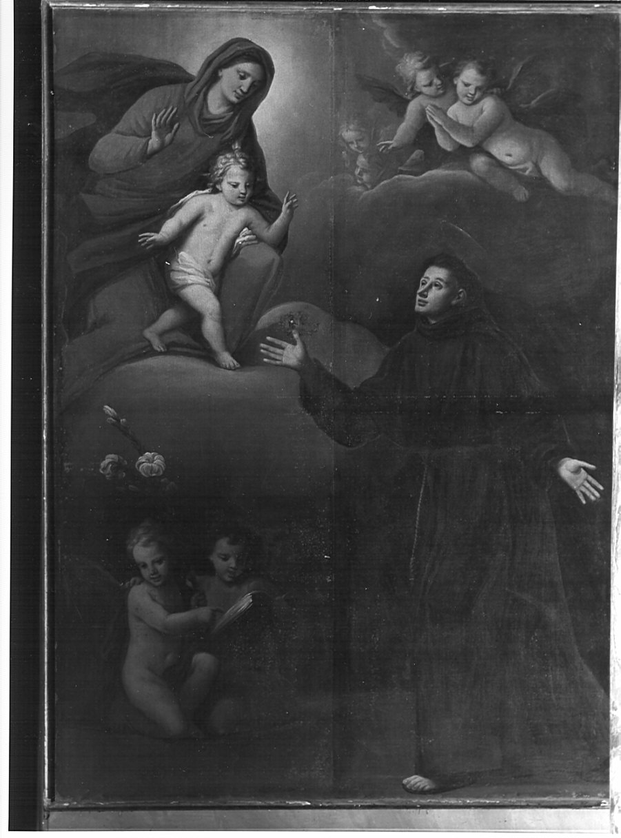 Madonna con Bambino e Sant'Antonio (dipinto, opera isolata) di Cifrondi Antonio (prima metà sec. XVIII)
