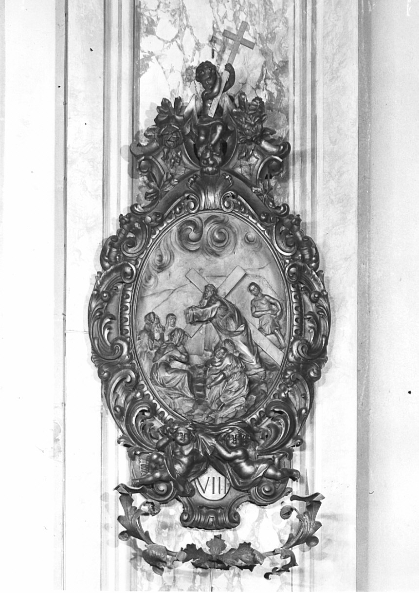 stazione VIII: Gesù consola le donne di Gerusalemme (Via Crucis, elemento d'insieme) di Zonca Cesare (sec. XIX)