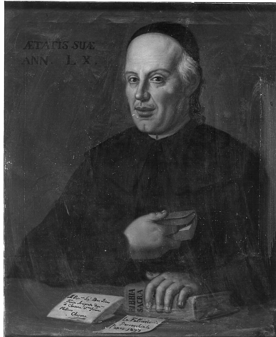 ritratto dell'arciprete Bartolomeo Furia (dipinto, opera isolata) di Brighenti Giovanni Battista (sec. XIX)