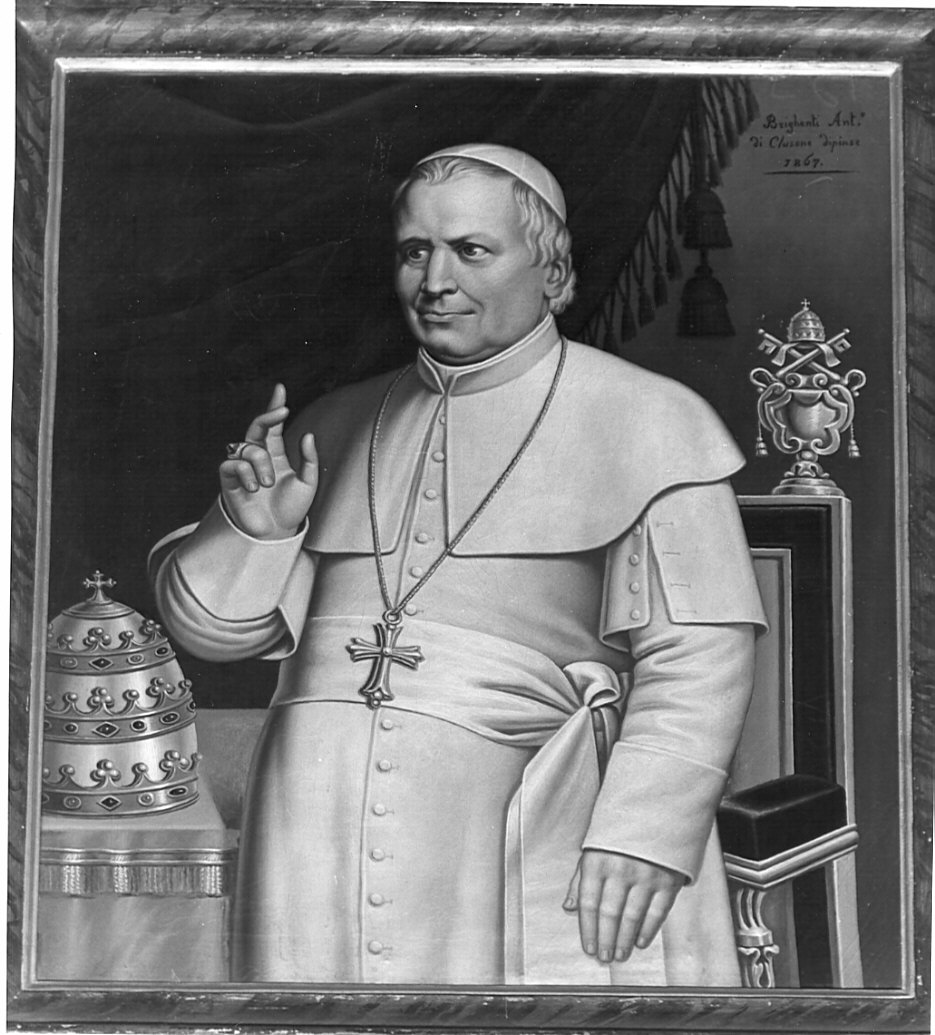 ritratto di papa Pio IX (dipinto, opera isolata) di Brighenti Antonio (sec. XIX)