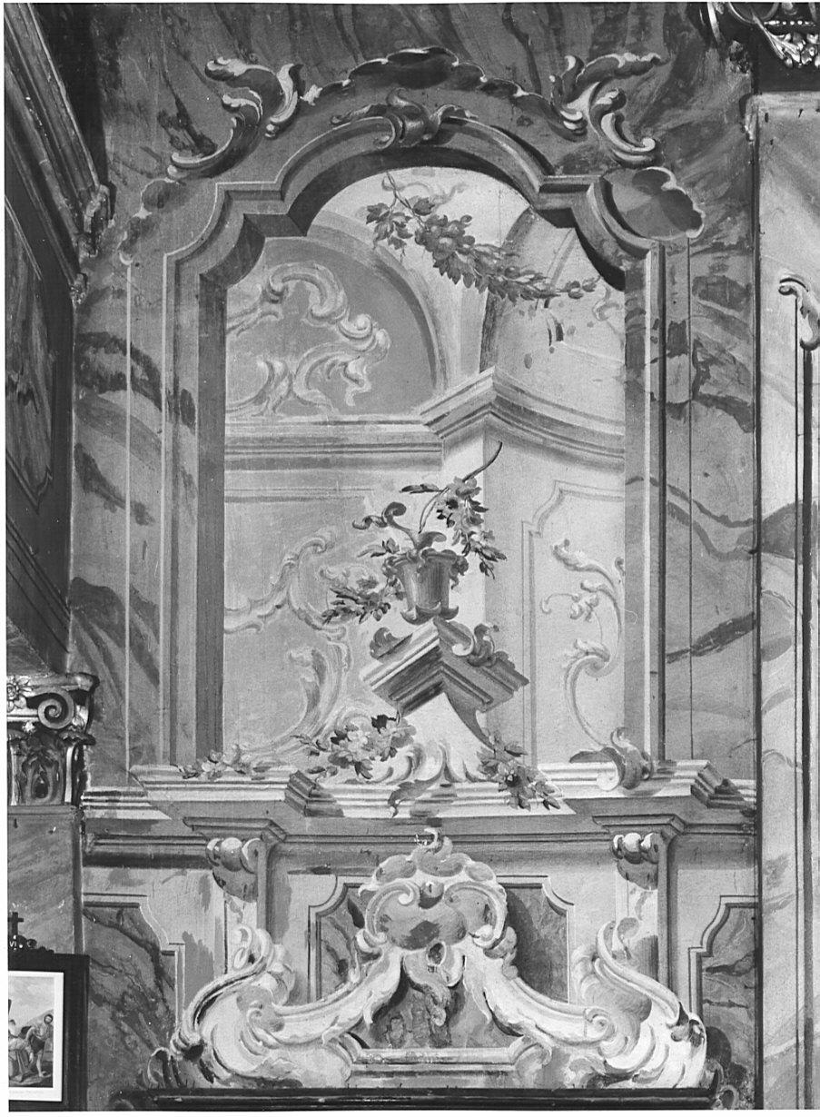quadratura architettonica (dipinto, coppia) di Ferrario Federico, Brignoli Bernardo Pietro (metà sec. XVIII)