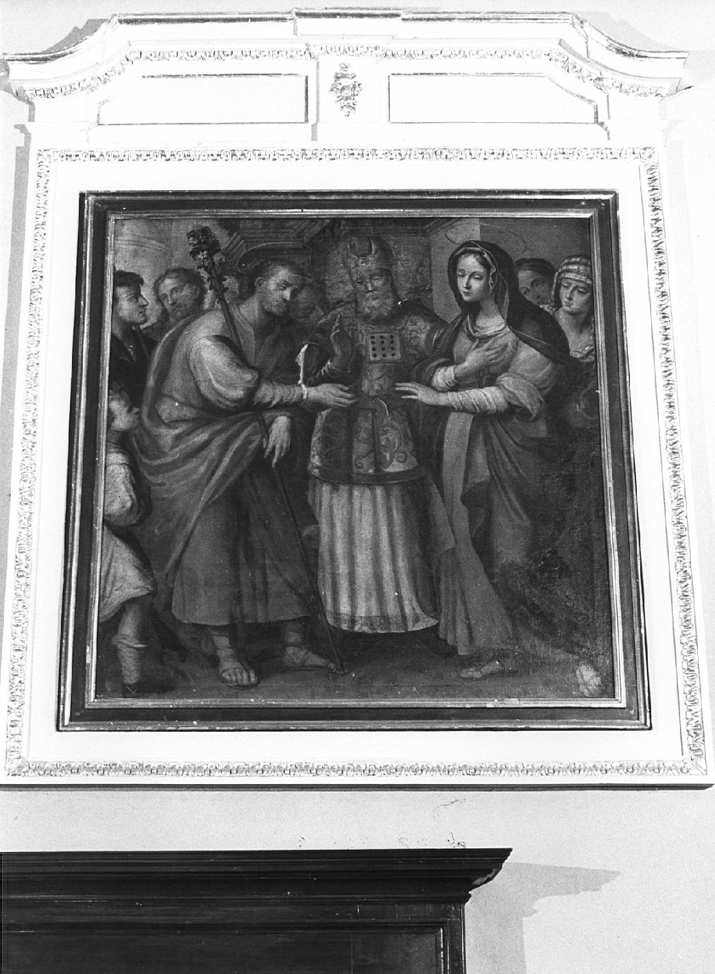 Sposalizio di Maria Vergine (dipinto, opera isolata) - ambito lombardo (metà sec. XVI)