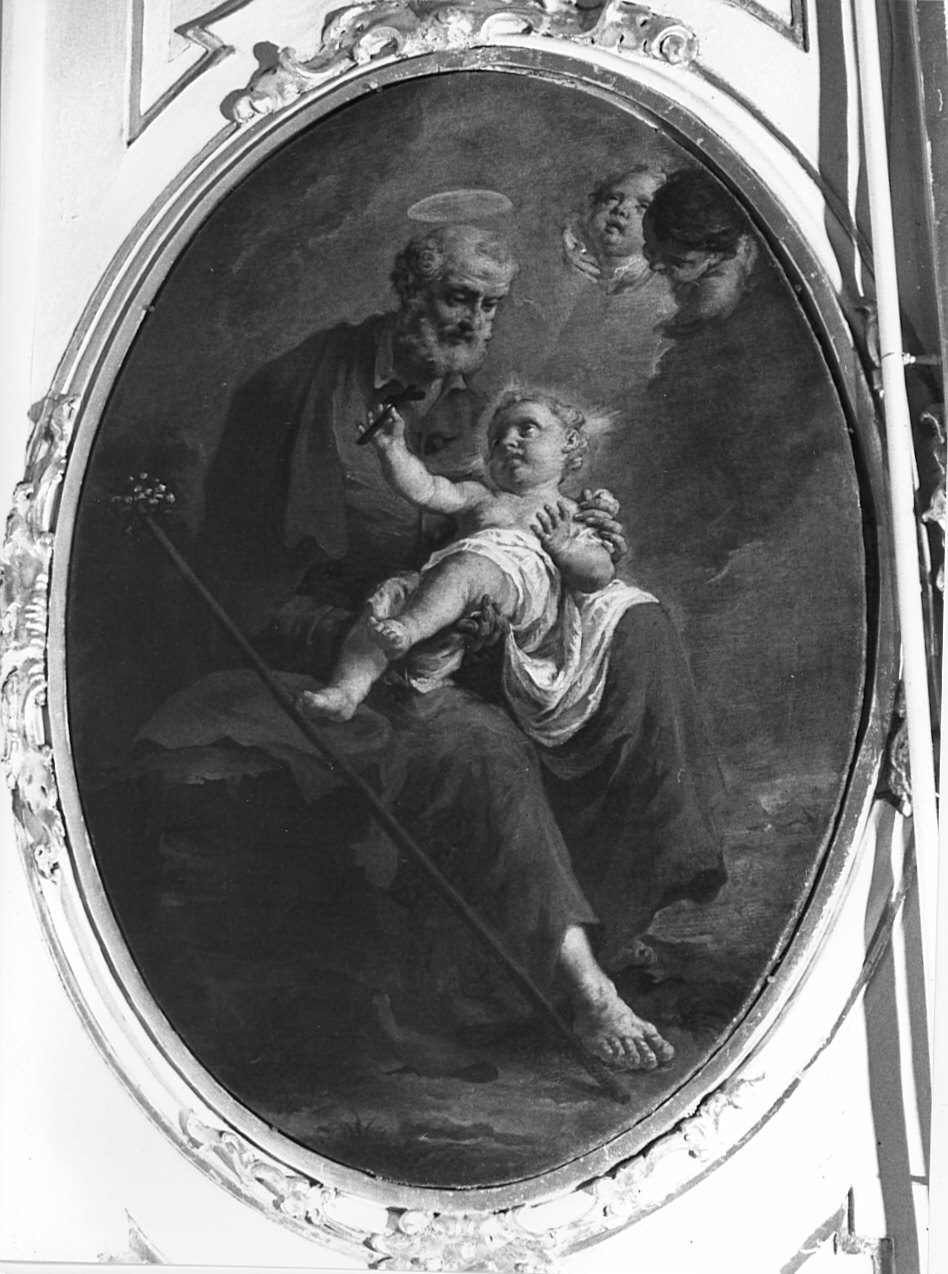 San Giuseppe che vezzeggia il Bambino (dipinto, elemento d'insieme) di Capella Francesco detto Daggiù (sec. XVIII)