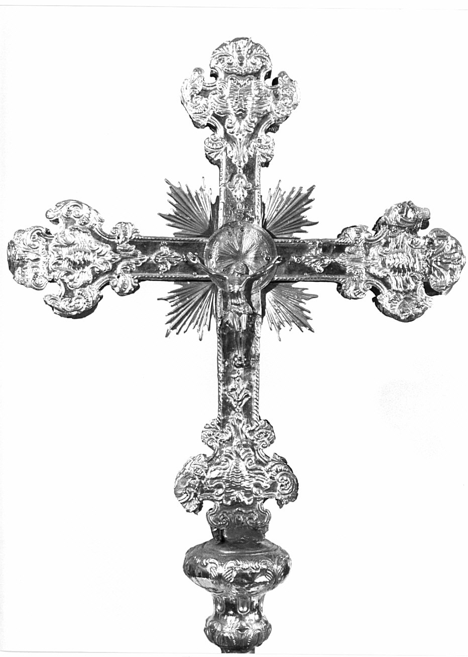 croce processionale, opera isolata - bottega lombarda (sec. XVIII)