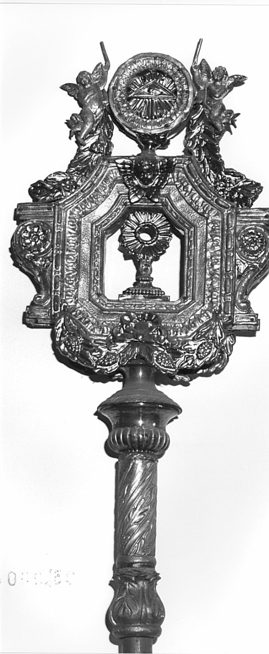 mazza processionale, opera isolata - bottega lombarda (sec. XVIII)