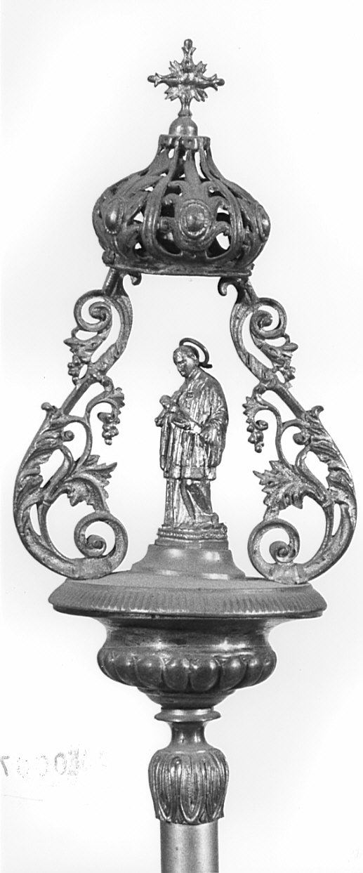 mazza processionale, opera isolata - bottega lombarda (sec. XVIII)