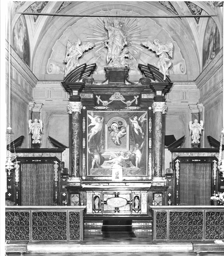 altare maggiore, complesso decorativo di Manni Bartolomeo (fine sec. XVII)