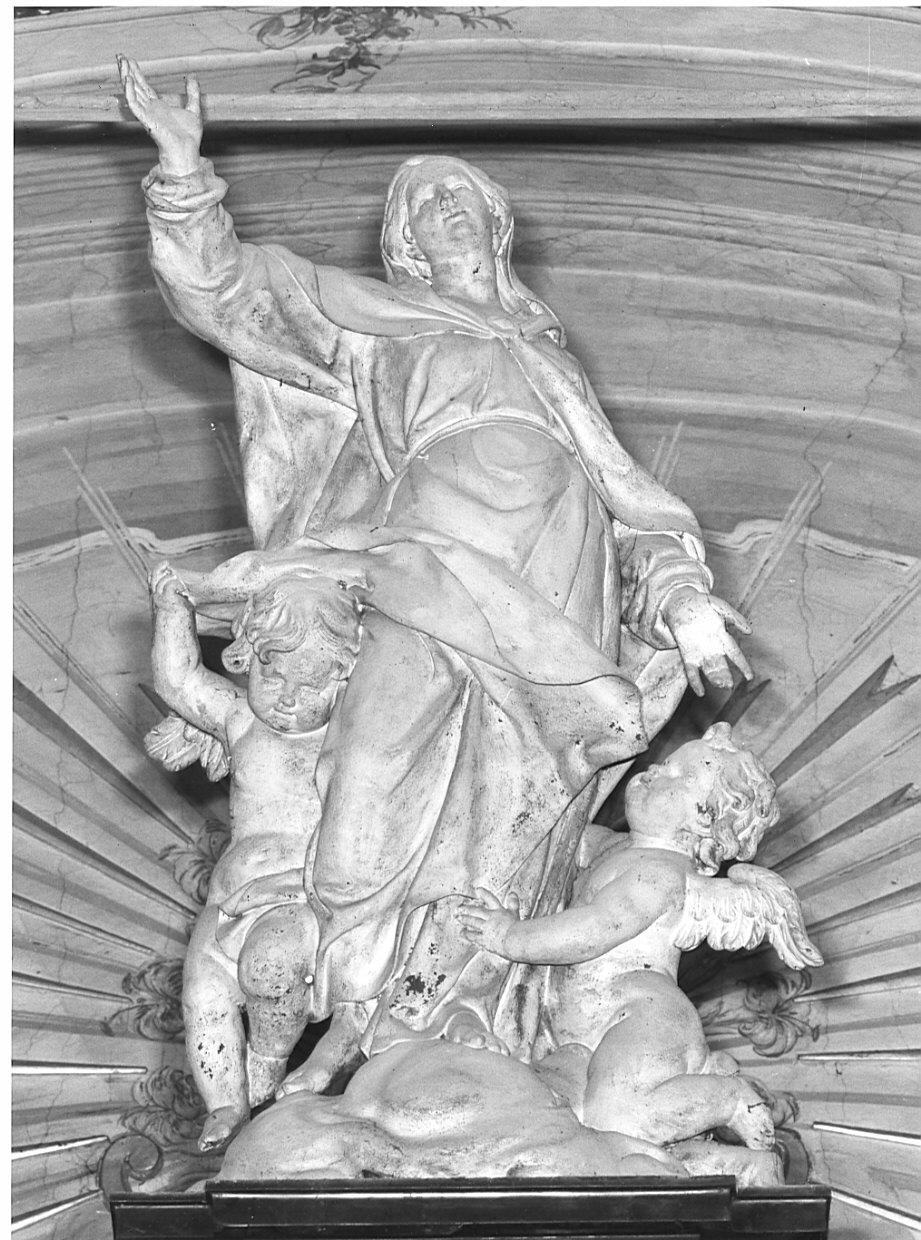 Madonna con angeli (statua, elemento d'insieme) - bottega lombarda (fine sec. XVII)