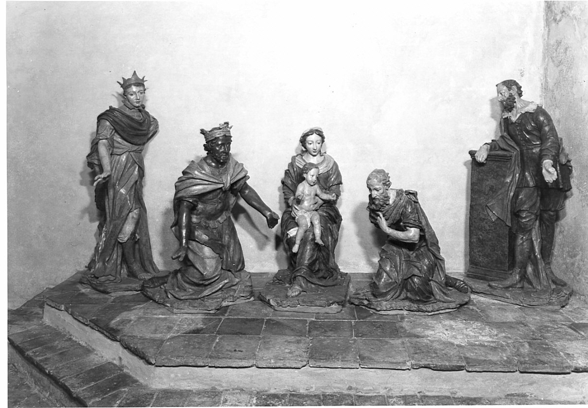 adorazione dei Re Magi (gruppo scultoreo, insieme) - bottega bergamasca (sec. XVI)