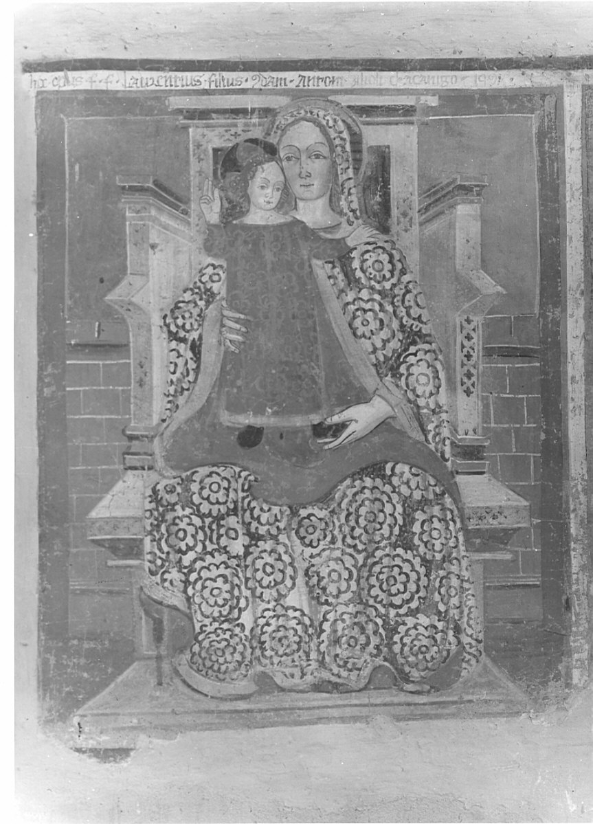 Madonna con Bambino in trono (ex voto, opera isolata) - ambito bergamasco (sec. XV)