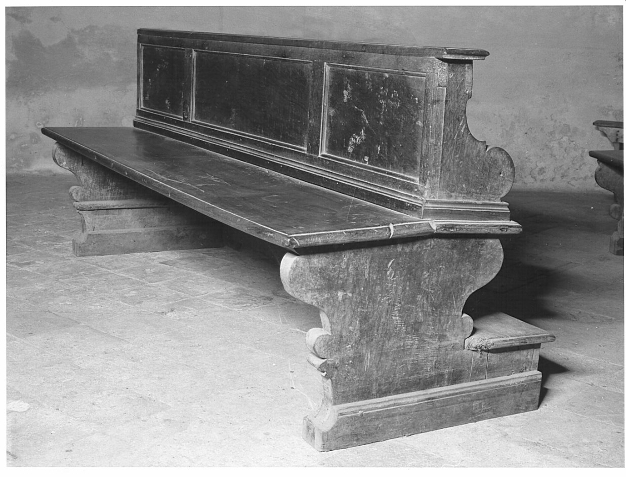 banco da chiesa, serie - bottega bergamasca (fine/inizio secc. XVIII/ XIX)