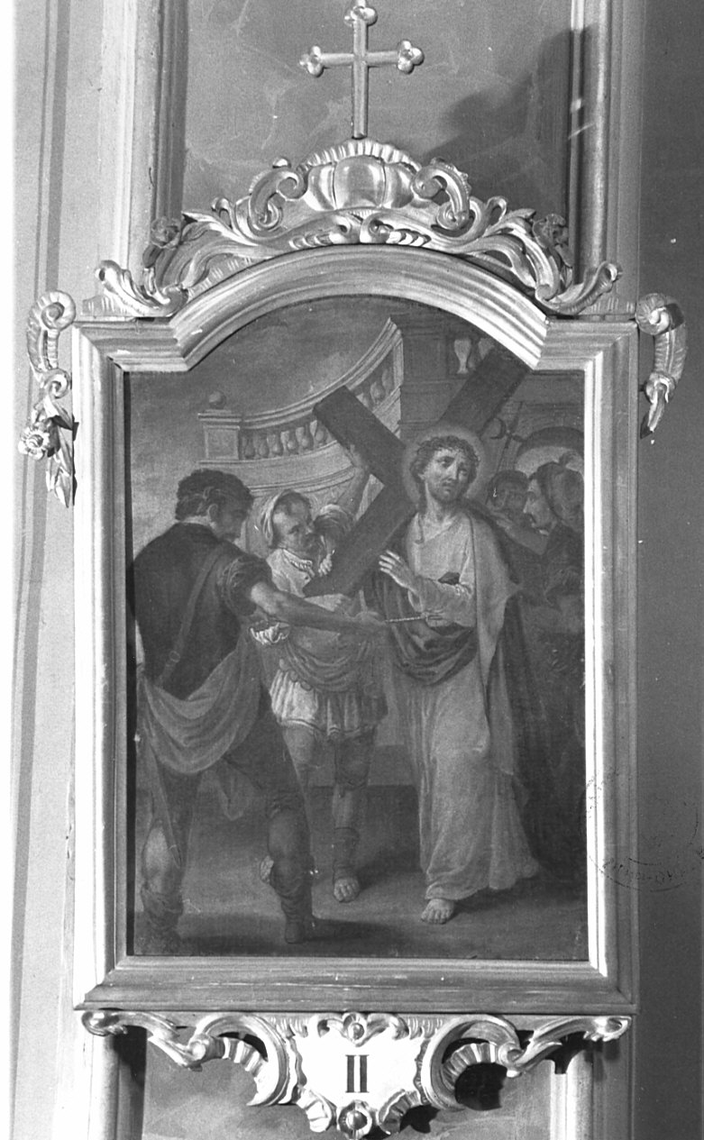 stazione II: Gesù caricato della croce (Via Crucis, elemento d'insieme) di Peverada Gaetano (attribuito) (fine sec. XVIII)
