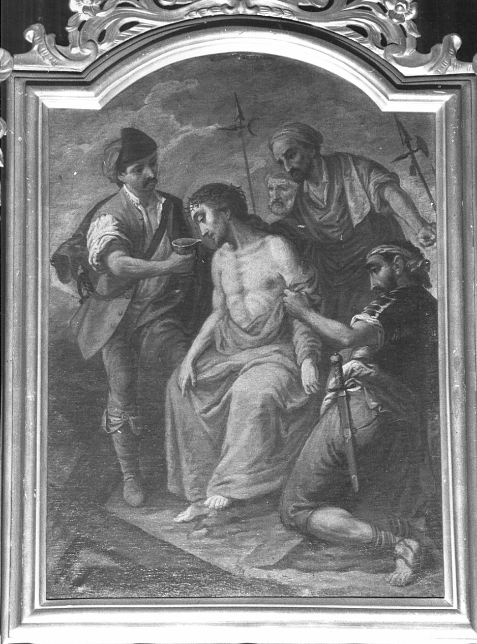 stazione X: Gesù spogliato e abbeverato di fiele (Via Crucis, elemento d'insieme) di Peverada Gaetano (attribuito) (fine sec. XVIII)
